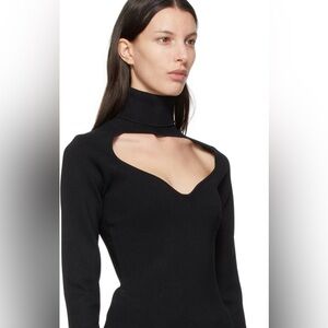 Nanushka Fah Black Cut-Out Turtleneck Sweater